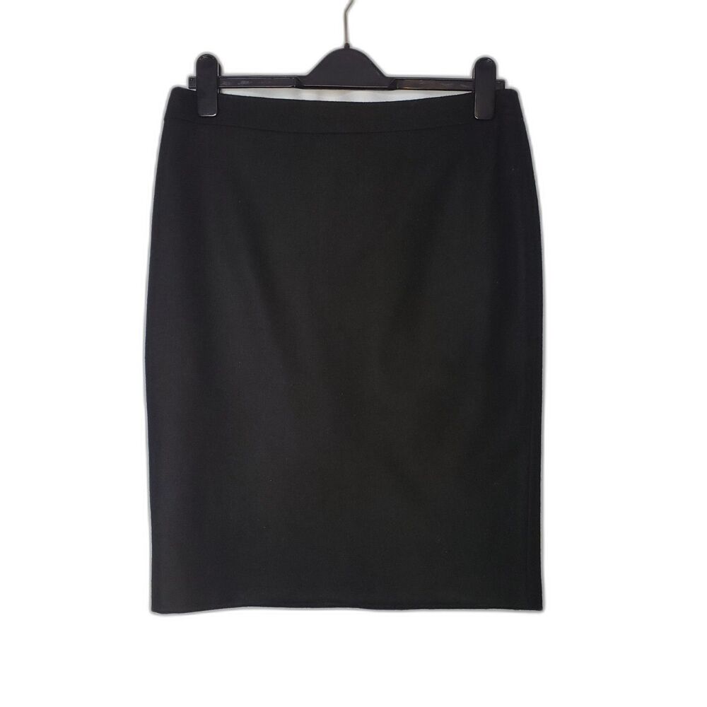Kenar Skirt Womens 6 Black Wool Blend Lined Pencil Career Office Jet Black